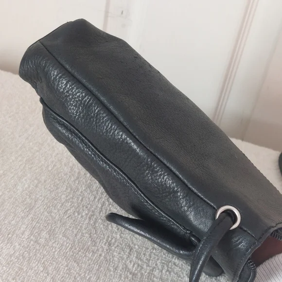 Fossil Black Peebled Genuine Leather Crossbody Bag - Picture 14 of 15